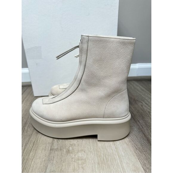 The ROW Grained Nubuck Leather Zippered Platform Combat Boots Beige Size 37 $149 - Picture 8 of 12